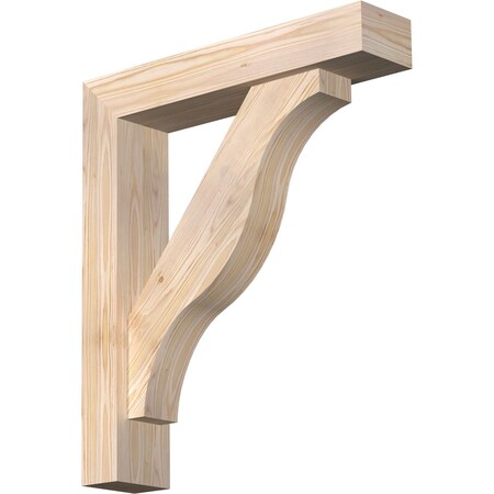 Ekena Millwork Funston Block Smooth Bracket w/ Offset Brace, Douglas Fir, 5 1/2"W x 26"D x 30"H BKT0604X26X30FST05SDF